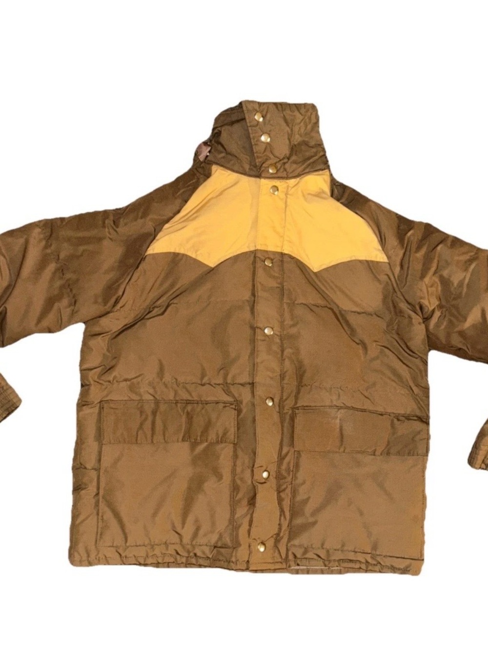 Camel Down Coat  Men Lg Brown Insulated Down Puffer Zip Outdoor  Western Wear